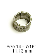 #1242-14 Butt-End Bird Bands (Sets Of 100)