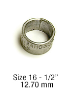 #1242-16 Butt-End Bird Bands (Sets Of 100)