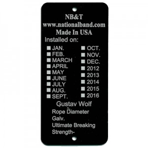 black elevator inspection tag
