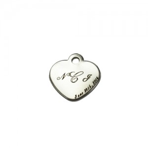 laser etched heart charm