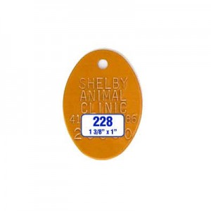 Orange Oval Rabies Tag Style 228