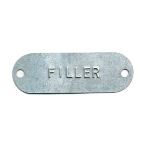 thin oblong embossed tag