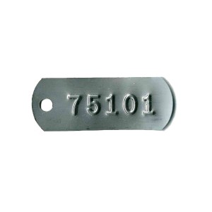 embossed tag