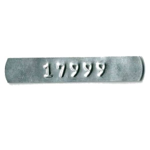 embossed numbers