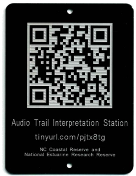 educational trail tag with QR Code