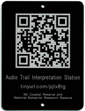 educational walking trail tag with QR Code