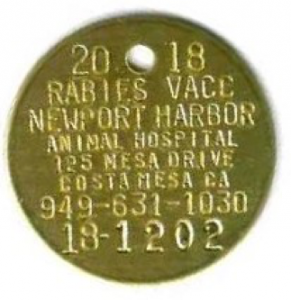 round brass tag rabies tag