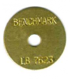 round brass tag survey tag