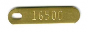 numbered brass tag