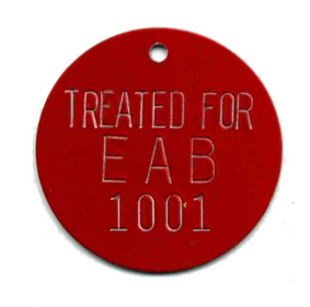 treated for EAB tree tag