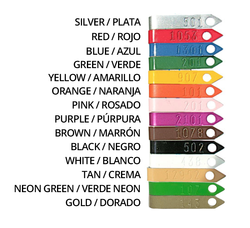 Estilo 892-3 Zip Placa de Ala - PAQUETES DE 100