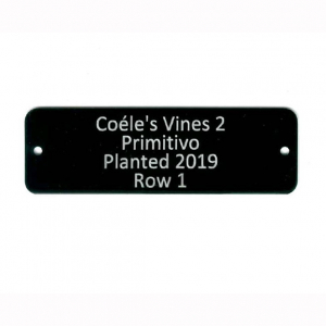 Vineyard row tag with planted year date