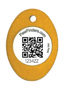 Paw Finders 2022 rabies tags - orange oval