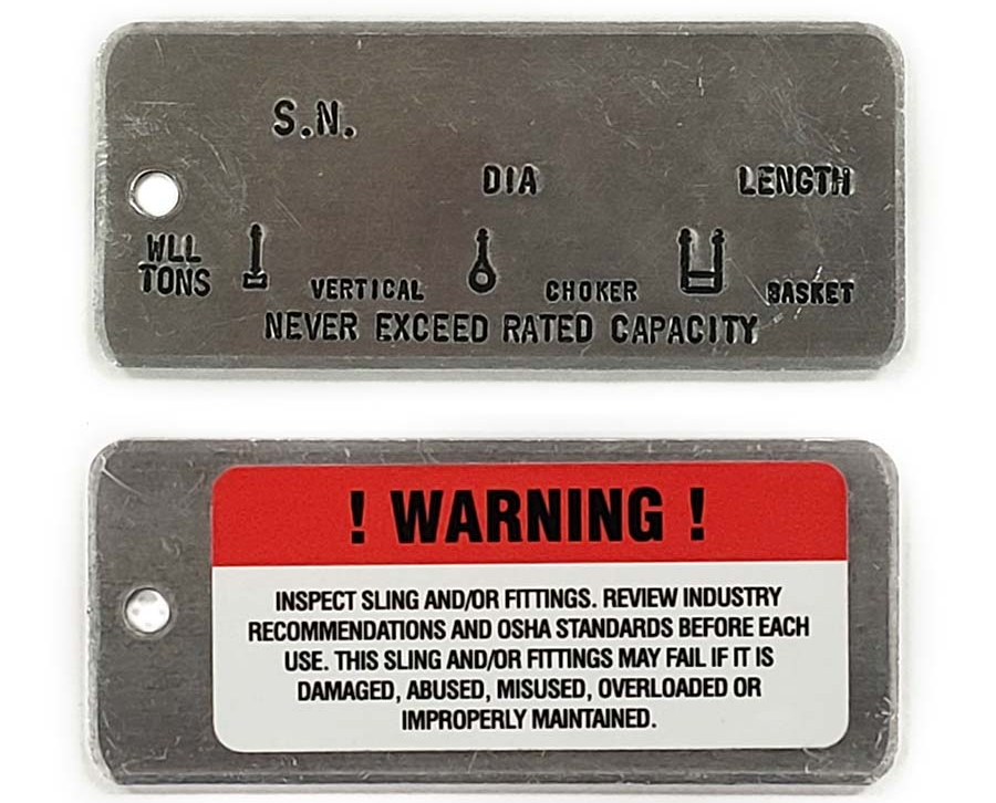 wire rope tags quick ship