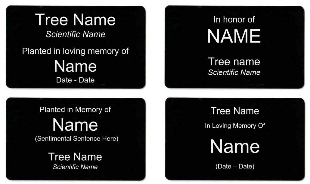 memorial tree plaques