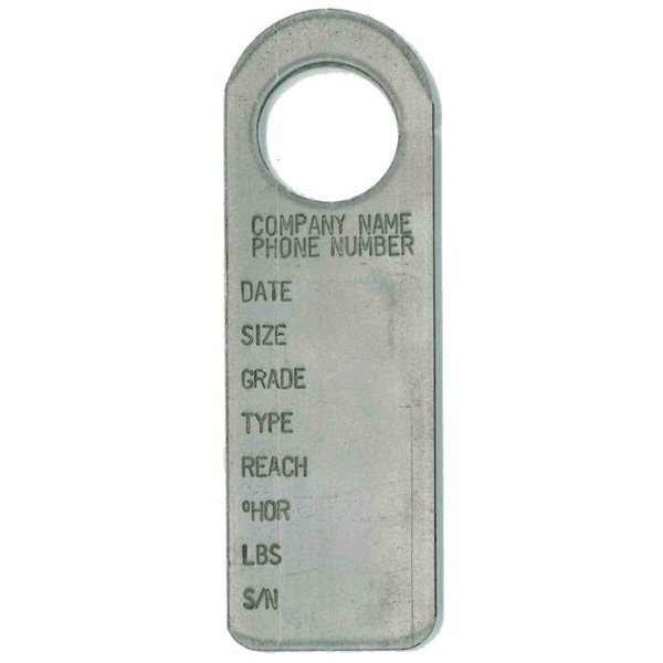 #14C Galvanized Steel Chain Sling Tags - SETS OF 100