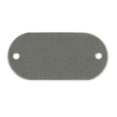 Style #141 Custom Oblong, Stainless Steel Tags (SETS OF 100 TAGS) Between 1" and 1-1/2" heights. 