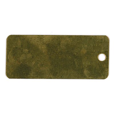 Style #14 Custom Rectangle, Brass Tags (SETS OF 100 TAGS) Between 1" and 1-7/8" heights. 