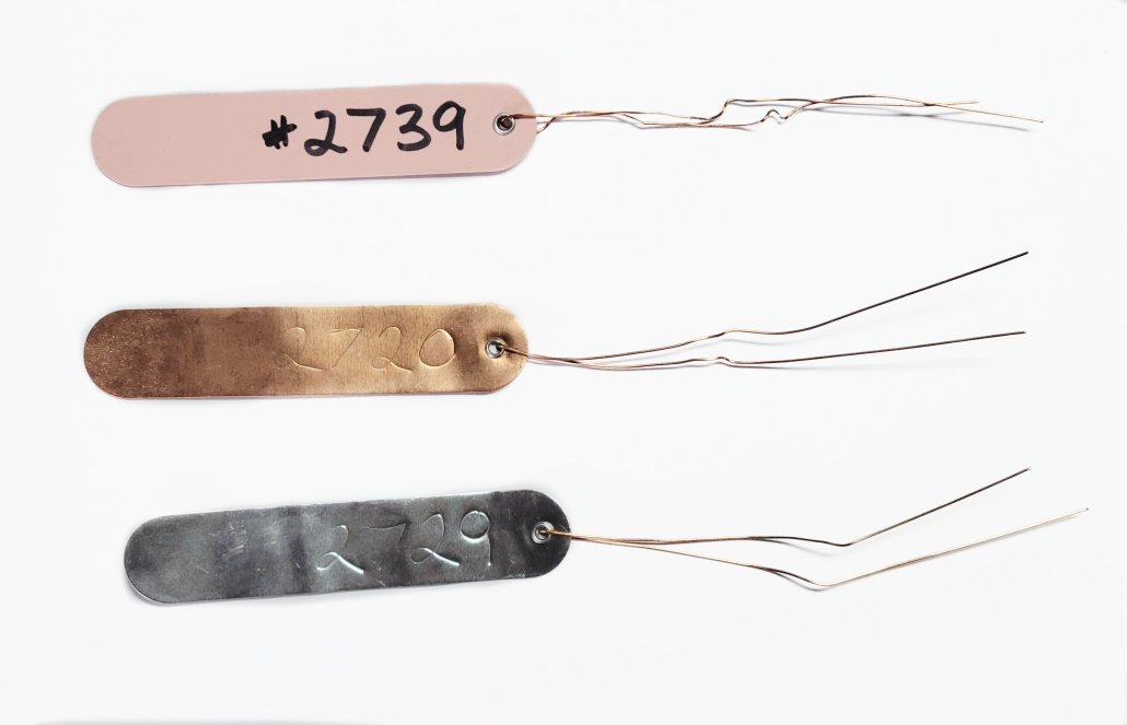 #2743 Copper Wires Attached to Tags - SETS OF 100