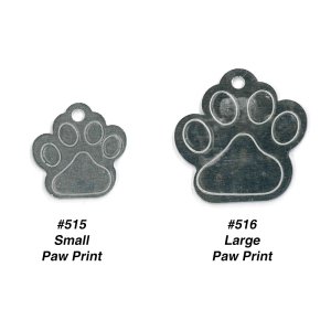 #515 Small Paw Print - Sets Of 100 (Plain Aluminum)
