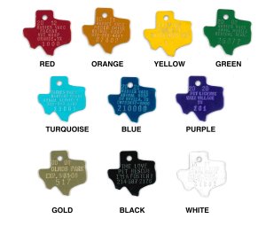 #197 Texas - Sets Of 100 (Colored Aluminum)