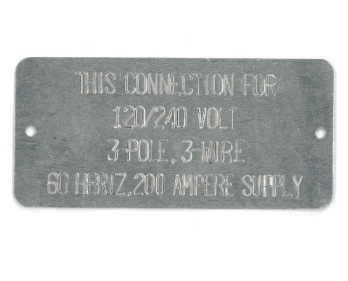 3-pole 3-wire sample aluminum tag