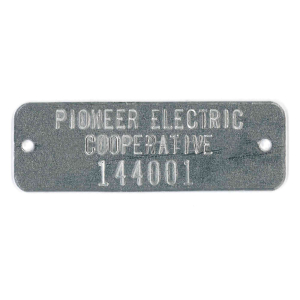 ELECTRIC COOPERATIVE POLE TAG SAMPLE NUMBERED