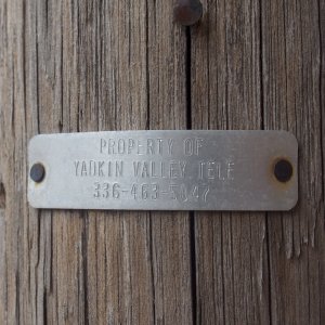 Yadkin Valley Telephone Asset Pole Tags